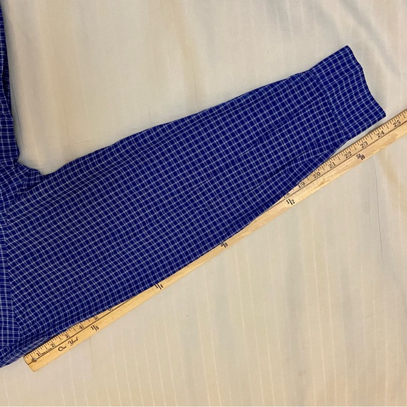 Eddie Bauer blue long sleeve checkered plaid collared dress shirt sz L - Picture 6 of 14
